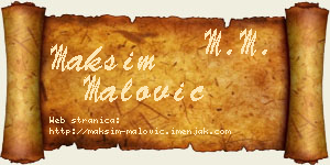 Maksim Malović vizit kartica